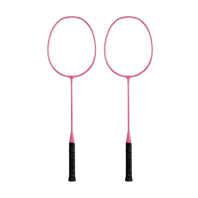 jinwen Badminton Rackets 2Pcs Badminton Equipment for Beach Indoor Outdoor Backyard Pink