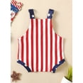 thumbnail image 3 of 4th of July Newborn Baby Girl Boy One Piece Outfit American Flag Overalls Romper Sleeveless Jumpsuit Bodysuit, 3 of 7
