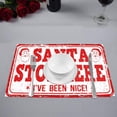thumbnail image 3 of MKHERT Santa Stop Here I've Been Nice Funny Christmas Design Placemats Table Mats for Dining Room Kitchen Table Decoration 12x18 inch,Set of 6, 3 of 4