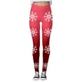 thumbnail image 3 of MKLEKYY Leggings navideños con estampado de copos de nieve para mujer, pantalones de yoga para fitness y deportes., 3 of 4