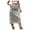 Gray, variant on Women Plus size Long Maxi Skirts Loose Embroidery Summer New Elastic Waist A-line Skirt Ndbuld,Khaki,2XL