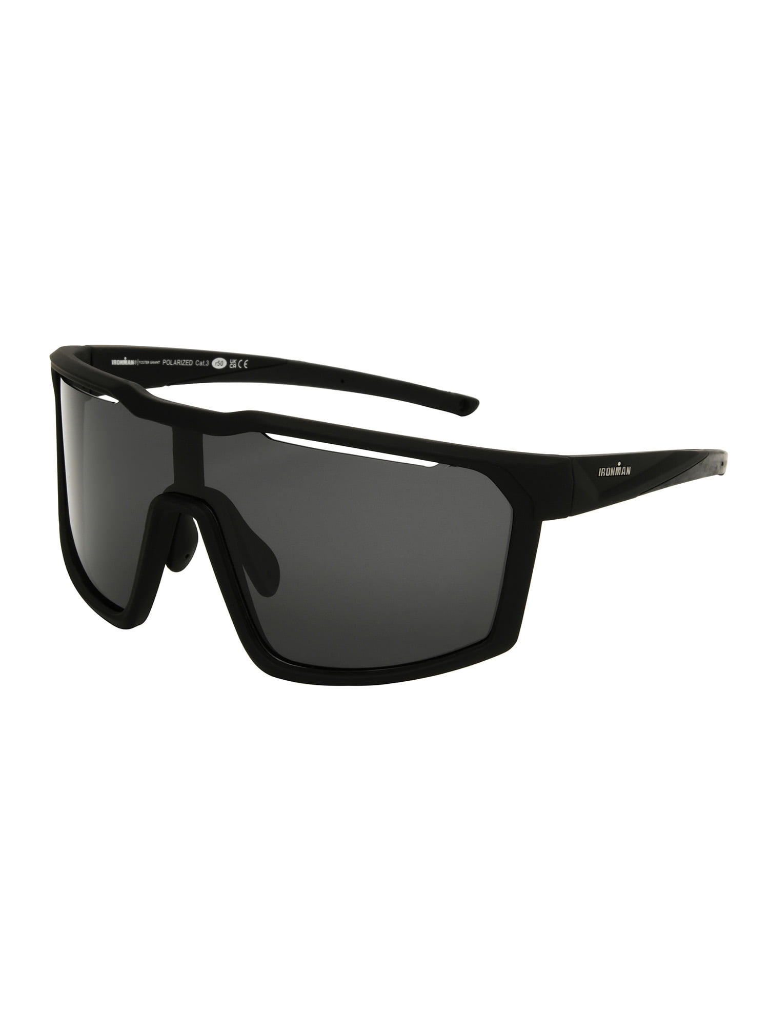 Foster Grant IRONMAN® Black Wrap-Around Men's Polarized Sunglasses