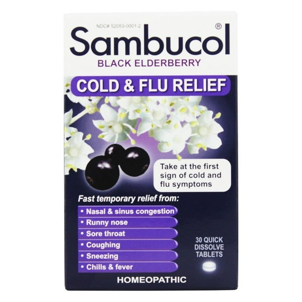 Sambucol Black Elderberry Cold and Flu Relief 30 Tablets Walmart.ca