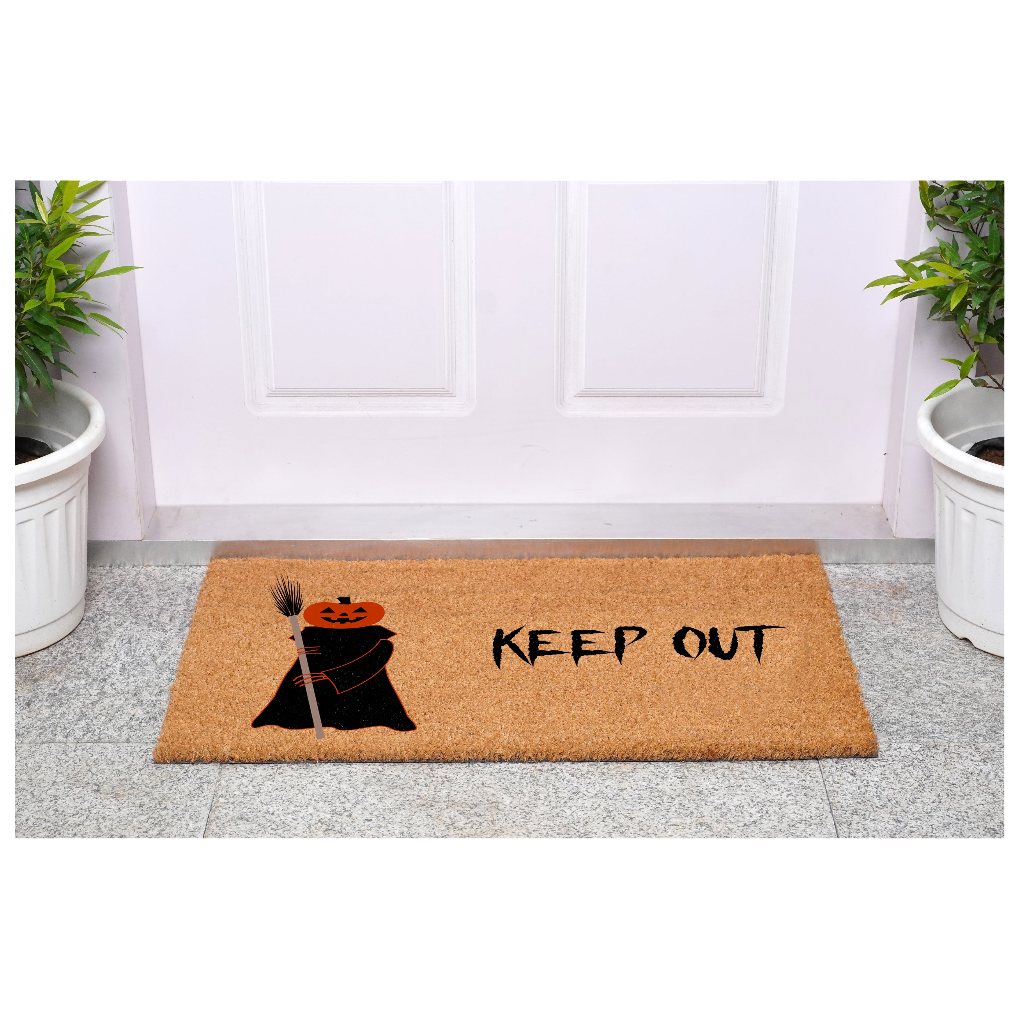 Calloway Mills 114781729 Scary Pumpkin Keep Out Doormat, 17"x29"