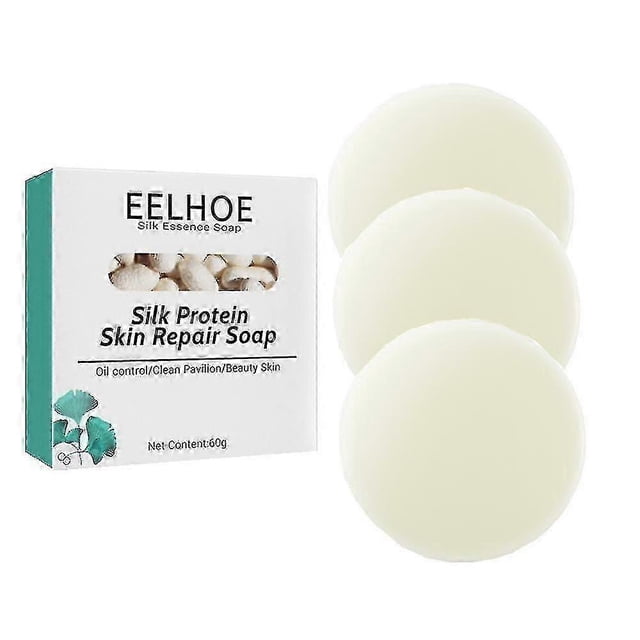 3pcs Goat Milk Silk Soap Acne Removing And Skin Cleansing Soap Bar Silk Protein Skin Repair Moisturizings Mite Removal