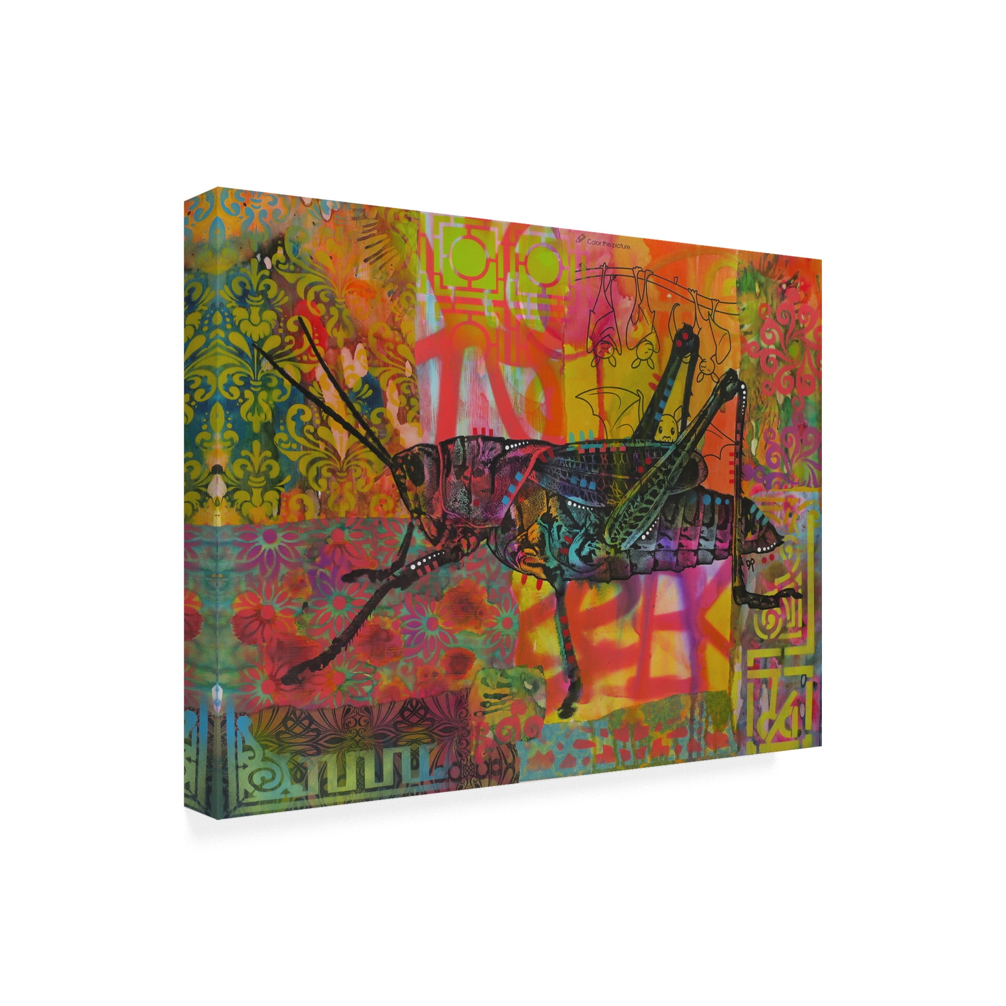 Trademark Fine Art 'Grasshopper Stencil' Canvas Art by Dean Russo