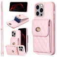 thumbnail image 1 of ELEHOLD Luxury Wallet Case&nbsp;for iPhone 11 Pro Max Case Organ Card Slots Holders PU Leather Metal Snap with Crossbody Shoulder Strap Shockproof Elegant Purse Case,pink, 1 of 6