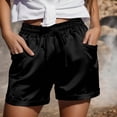 thumbnail image 2 of Yindaity Women'S Shorts Women's Casual Linen Shorts Elastic Waisted Drawstring Summer Shorts with Pockets(Black,S), 2 of 5