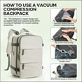 thumbnail image 4 of Vacuum Backpack for Travel, Vacuum Seal Carry on Backpack with Vacuum Compression, Vacuum Travel Backpack with Pump for Women Men Airline Approved Air Backpack Vacpack for Work College Daypack Beige, 4 of 10