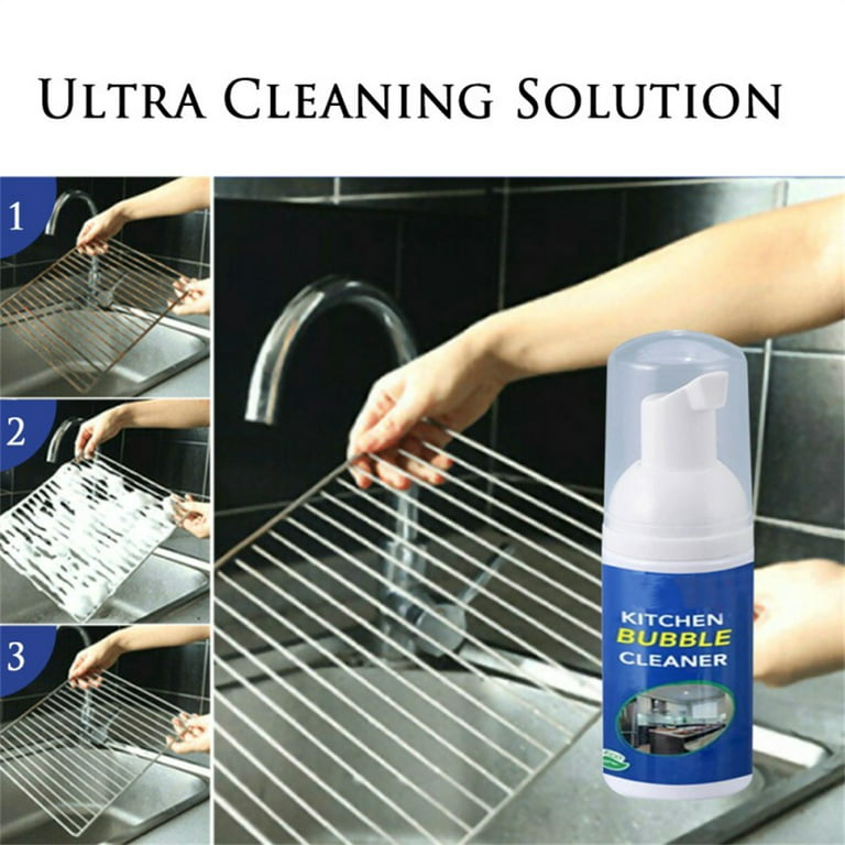 3x Kitchen All-Purpose Bubble Cleaner, Foam Spray Grease Cleaner,Multi-Function  Cleaning Agent, Bathroom Rinse New Cleaner Free Kitchen Bubble Cleaner 