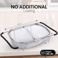 thumbnail image 5 of Alpine Cuisine Stainless Steel Over the Sink Colander Strainer 14x9.5 In with Expandable Handle Food Preparation | Space-Saving Kitchen Tools for Pasta Vegetables Fruits Cooking | Easy to Clean & Use, 5 of 7
