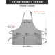 thumbnail image 5 of Delantal Chef Works Unisex Gris Ajustable con Tres Bolsillos, 5 of 5