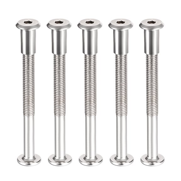 Unique Bargains Male M8x90mm Hex Socket Screw Post Carbon Steel Zinc Plated 5 Sets