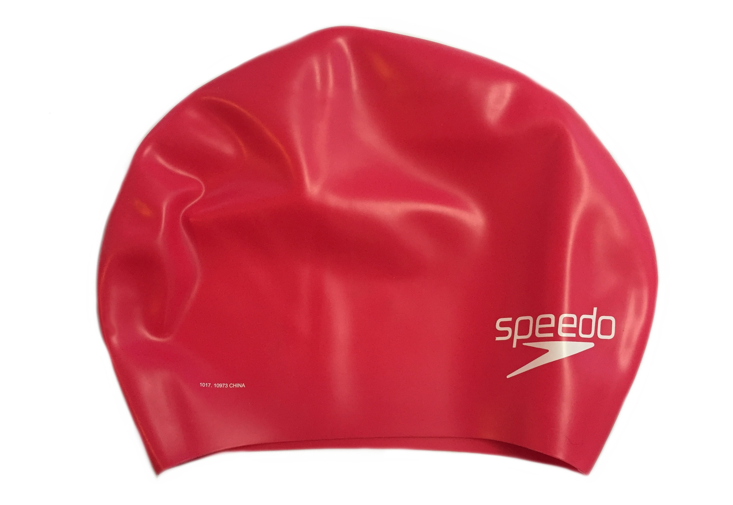 Speedo Silicone Long Hair Swim Head Cap Water Sports Black Swimming Diving 
