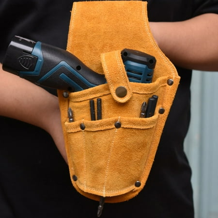

Yellow Waist Bag Cowhide Tool Waist Bag High Strength Woodworking For Interior Decoration