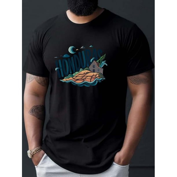 Camiseta con estampado de Honduras en el mar, camisetas para hombre, camiseta informal de manga corta para verano