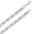 thumbnail image 2 of 5.3mm Solid .925 Sterling Silver Flat Bismark Choker Chain Necklace, 16 inches + Gift Box, 2 of 7