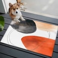 thumbnail image 3 of 2x3 Ft Entryway Area Rug, Black Orange Art Kitchen Rug Runner Washable Floor Mat, Geometric Modern Abstract Art Non Slip Indoor Door Mat Throw Carpet for Bathroom Living Room Bedroom, 3 of 8