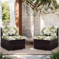 thumbnail image 3 of SHANNA 8 Pack Printed Patio Stretch Sofa Cushion Covers, Floral Pattern Outdoor Sofa Cushion Covers, Replacement Washable Couch Chair Cushion Covers Porch Patio Furniture Protector, 3 of 11