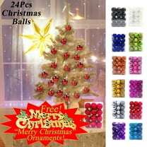 Boovnll 24Pcs Christmas Ball Ornaments, Shatterproof Electroplate Plastic Christmas Balls for Xmas Tree Wedding Holiday Party Decor Christmas Ornaments, Christmas Decorations