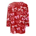 thumbnail image 4 of 3/4 Sleeve Shirts for Women Round Neck Casual Fashion Bow Print Tops Shirts Spring and Autumn Pullover, 4 of 5