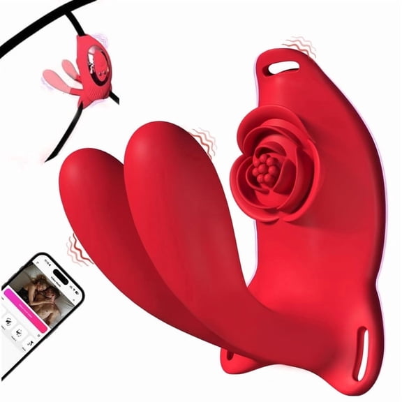 Couples Rose App Remote Control Wearable Vibrator, Women Adult Sex Toys Games Vibrator G-Spot, Hands-Free Vibrator for Pleasure, Vibrating Panties Female Sex Toy
