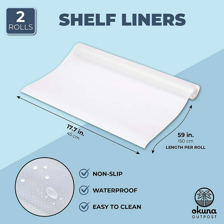 2 Rolls Waterproof Clear Shelf Drawer Liner Cabinet Non Slip Grip