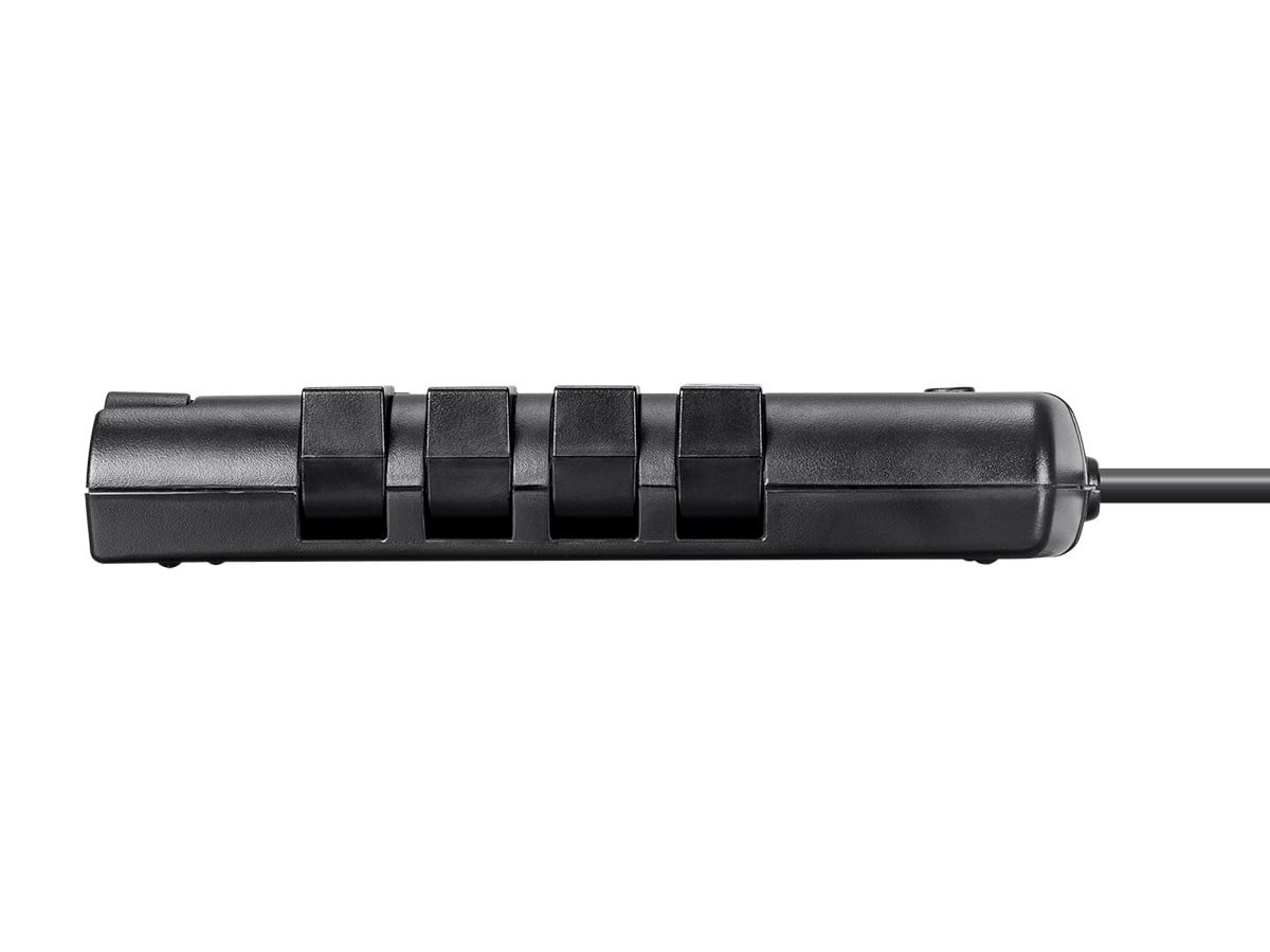 Monoprice 12 Outlet Rotating Surge Protector Power Block / Strip - 10 Feet - Black | Heavy Duty Cord | UL Rated, 4,320 Joules With Grounded And Protected Light Indicator