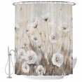 thumbnail image 2 of Spring White Floral Waterproof Fabric Shower Curtain,Watercolor Vintage Beige Flowers Waterproof Fabric Shower Curtain for Bathroom Curtains Bathtubs Shower Curtains with 12 Hooks Extra Long 72x84, 2 of 8