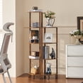 thumbnail image 5 of Joaxswe 5-Tier Corner Shelf with LED Lighting, 52" Tall Storage Unit for Collectibles, Display Shelf for Bedroom, Living Room, or Office - Brown, 5 of 8