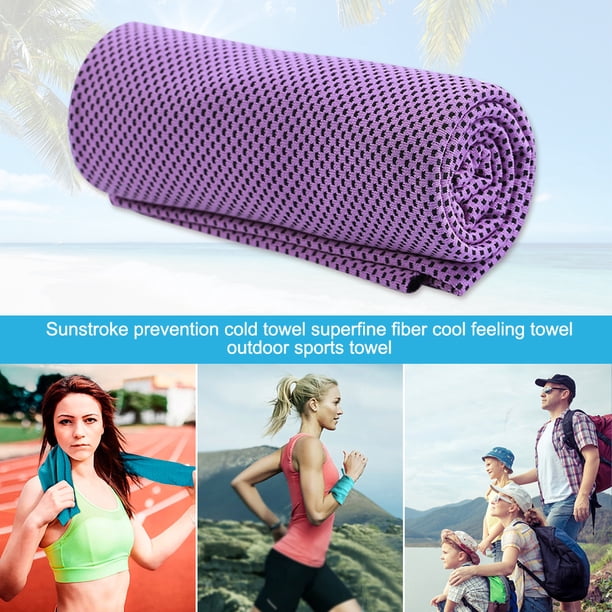 Toalla de sensación fría Toalla de gimnasio de absorción de sudor para ejercicio de verano (púrpura)