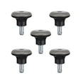 thumbnail image 1 of Silla giratoria silenciosa de 5 piezas, ruedas sólidas de PU, cojines de rueda para neumáticos multiusos, rodamiento para silla giratoria (negro), 1 of 5