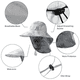 thumbnail image 3 of Sombrero de pescador con sombrilla de verano, sombrero protector solar para montañismo y pesca al aire libre, protector de cuello, color camuflaje, 3 of 5