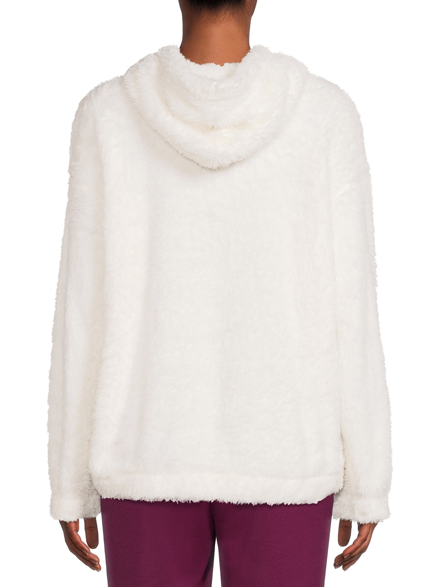 Athletic Works Women's Faux Sherpa Pullover Hoodie