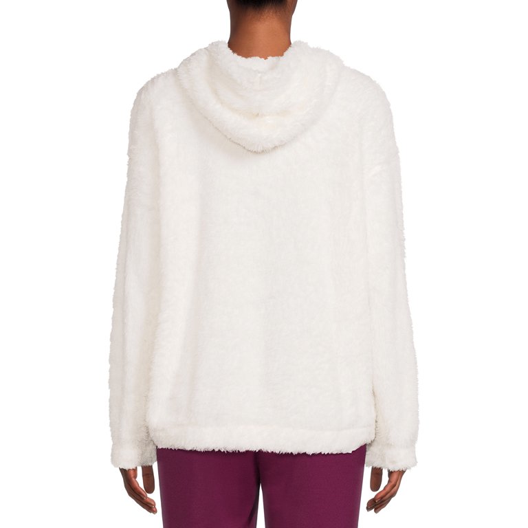 Athletic Works Women's Faux Sherpa Pullover Hoodie - Walmart.com