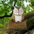 thumbnail image 4 of nvzhuang Solar Owl Garden Statue Resin Owl Figurine with Solar LED Lights Outdoor Hanging Decor for Garden Yard, 4 of 5