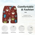 thumbnail image 6 of Picia Coffee Cups pattern Mens Swim Trunks with Compression Liner Stretch Beach Shorts Quick Dry with Zipper Pockets No-Chafing Board Shorts-Medium, 6 of 9