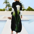 thumbnail image 2 of Elegant Calla Lily Flowers 10 Long Sleeved Shirt Dress beach dresses women formal occasion dresses, 2 of 6