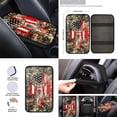 thumbnail image 4 of Renewold Deer American Flag Camo Hunting Forest Car Seat Covers Full Set, with Steering Wheel Cover Seat Belt Pad Armrest Pad Handbrake Cover Gear Shift Cover Handbrake Cover Cup Coaster, Set of 12, 4 of 7
