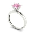 thumbnail image 2 of 1.5 ct Round Cut Simulated Pink Diamond Solitaire Engagement Ring for Women in 18K White Gold, 2 of 5