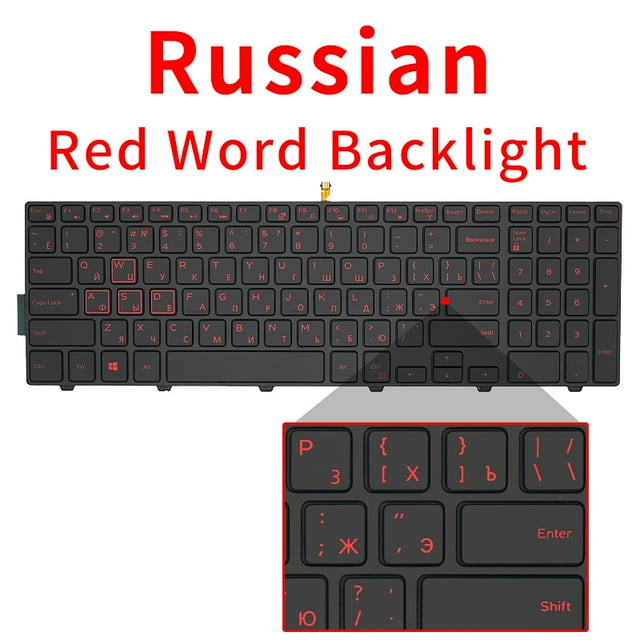 New Original Notebook Keyboard For DELL Inspiron 15 3000 5548 5542 3541 3542 5547 P39F Series US Keyboard RU Red font Backlit