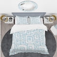 thumbnail image 2 of Designart '3D White And Blue Pattern I' Mid-Century Modern Duvet Cover Set, 2 of 4