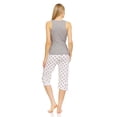 thumbnail image 3 of Lati Fashion Women Capri Pajamas set 100% Cotton Sleeveless Female Pajamas Set Gray Size xx-Large, 3 of 3