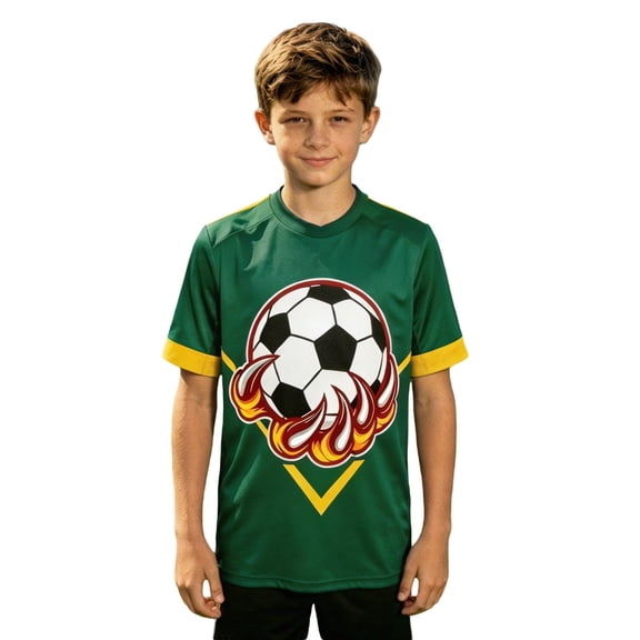 Toddler Boys' Sports Short Sleeve Graphic T-Shirts Fun Football Printed Crew Neck T-Shirt Size 4-5T