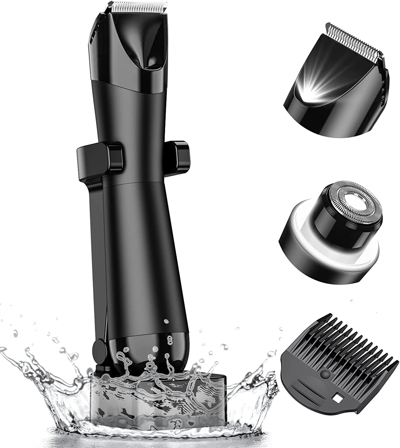 Body Hair Trimmer for Men, 2 in 1 Electric Groin Ball Trimmer Shaver, Pubic Hair Trimmer for
