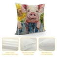 thumbnail image 4 of Shiartex Adorable Pink Pig Sunflowers Decorative Throw Pillow Covers Outdoor Garden Wood Fence Flowers Pillowcase Home Decor Cushion Case for Sofa Bed Chair，Multi-Size, 4 of 5