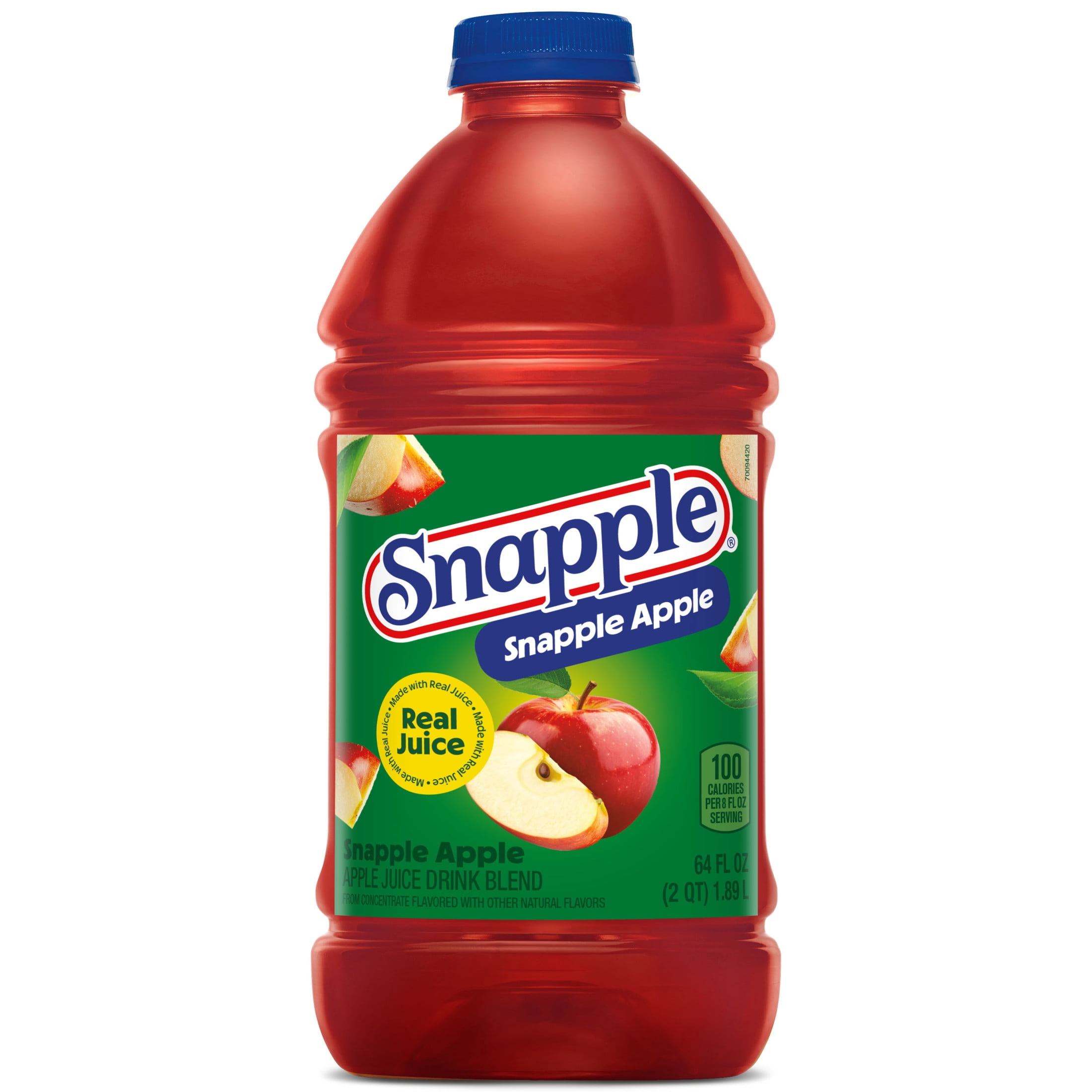 (4 pack) Snapple Apple Juice Drink, 64 fl oz, Bottle