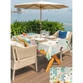 thumbnail image 4 of Outdoor Tablecloth with Umbrella Hole and Zipper, Easter Rectangle Table Cloth 60x84 Inch Waterproof Tablecloth, Spring Watercolor Bunny Eggs Tulip Wooden Grain Picnic Table Cover for Patio Camping, 4 of 7