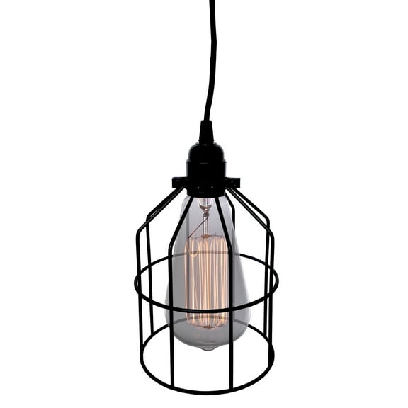 Warehouse of Tiffany LD4047 Braelyn 6 in. 1-Light Indoor Black Finish Pendant with Light Kit