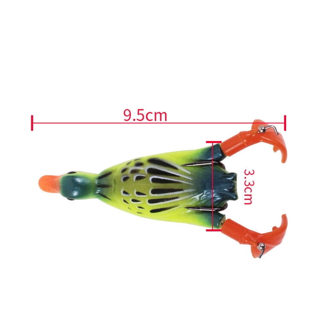 Escudo Suave de Simulación de Carretera de Doble Pierna,Escudo de Natación de Pato Artificial con Tobillo Giratorio para el Bajón Y Walleye,9.5cm 11.2G Escudo Suave